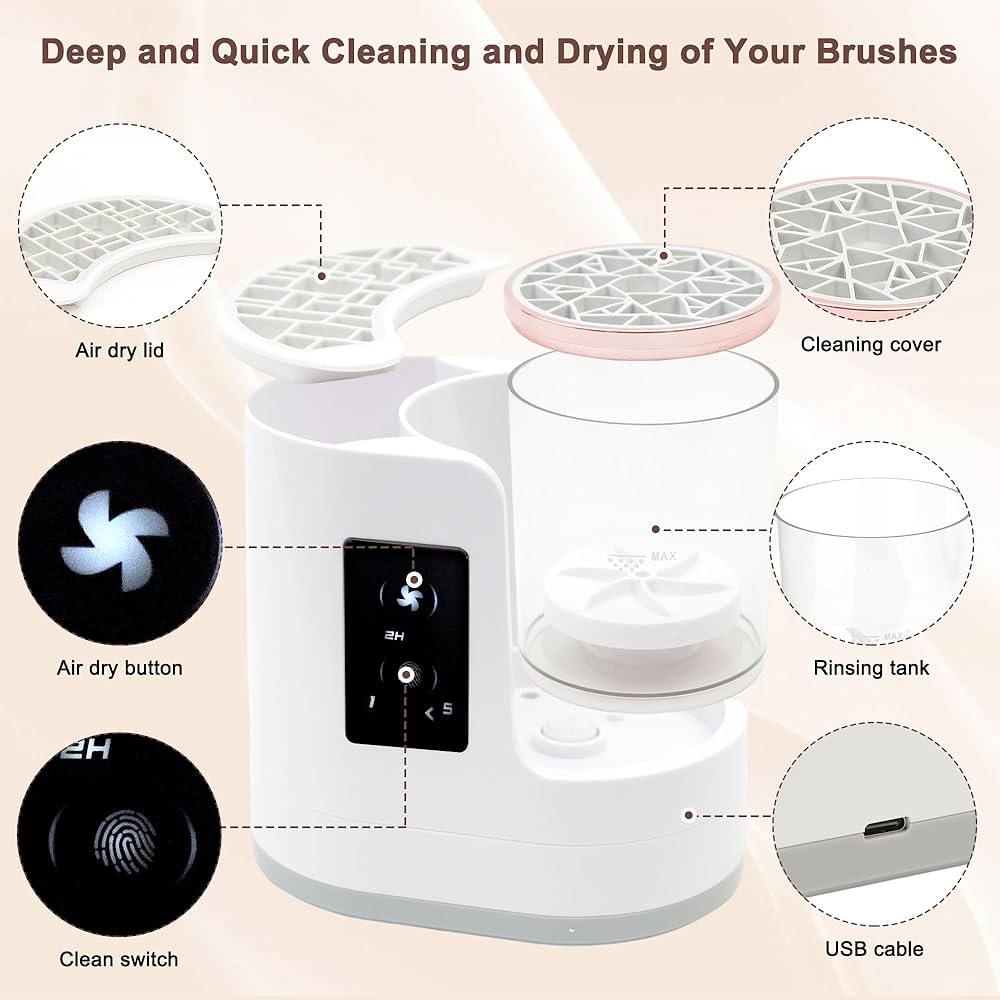 GlowVia™ 2-in-1 Brush Cleaner & Dryer.